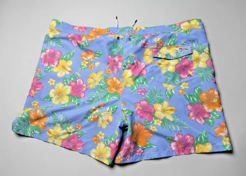 Polo Ralph Lauren Men Swim Shorts Trunks 3XB Blue Floral Hawaiian Tropical 50